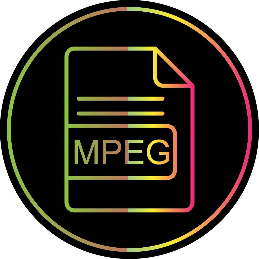 MPEG File Format Line Gradient Due Color Icon Design vector