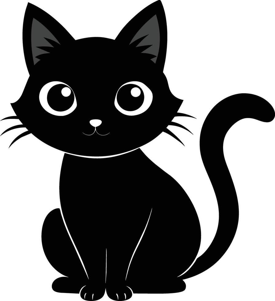 A graceful silhouette of a Cute Cat vector