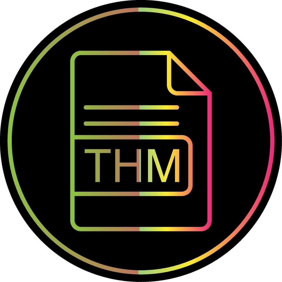 THM File Format Line Gradient Due Color Icon Design vector