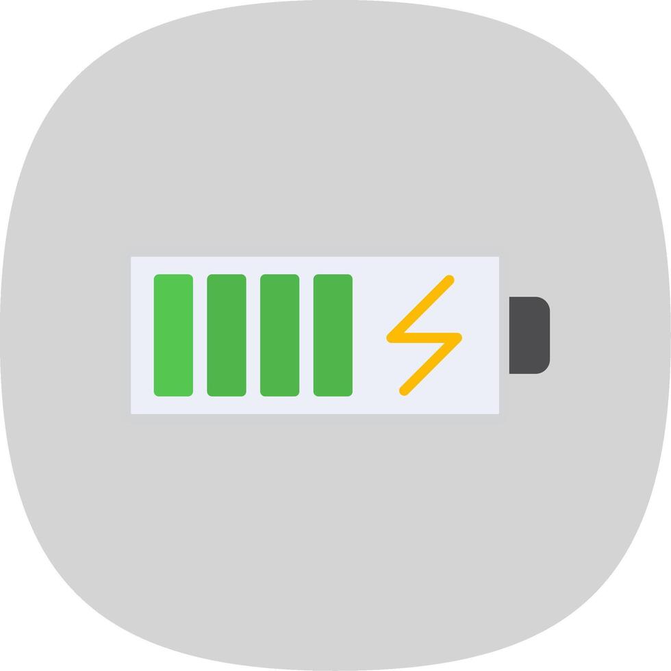 Battery Flat Curve Icon Design vector