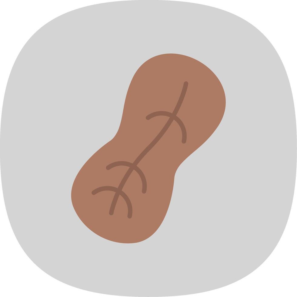 Peanut Flat Curve Icon Design vector