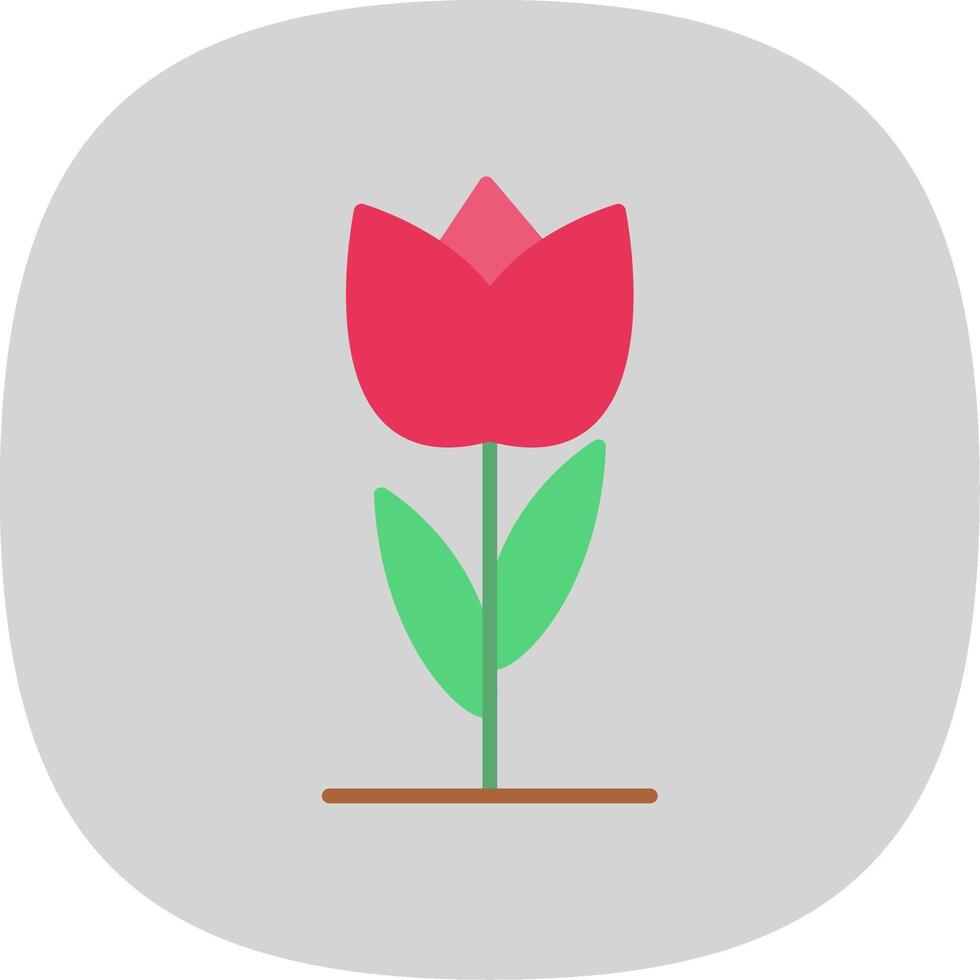 tulipán plano curva icono diseño vector