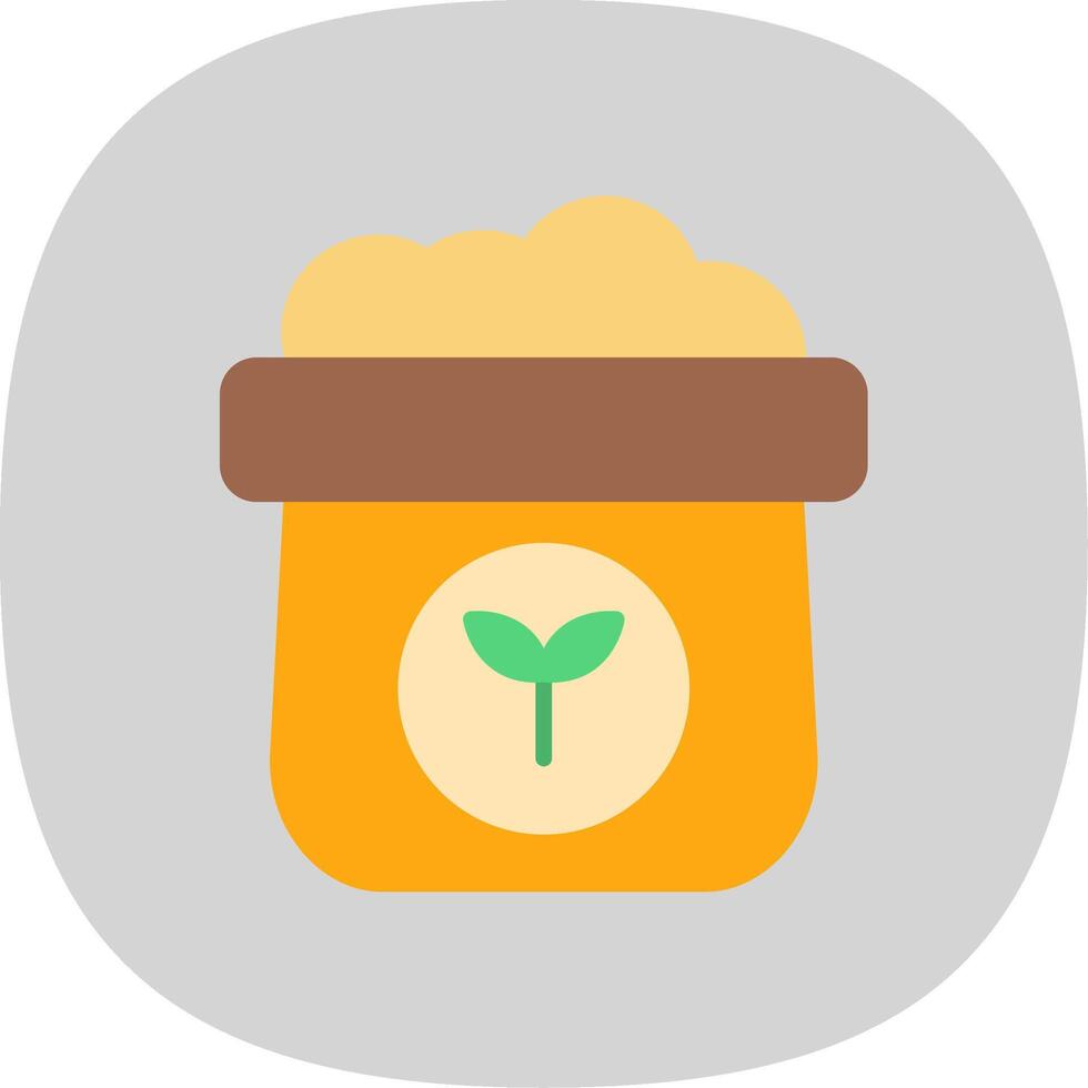 Fertilizer Flat Curve Icon Design vector