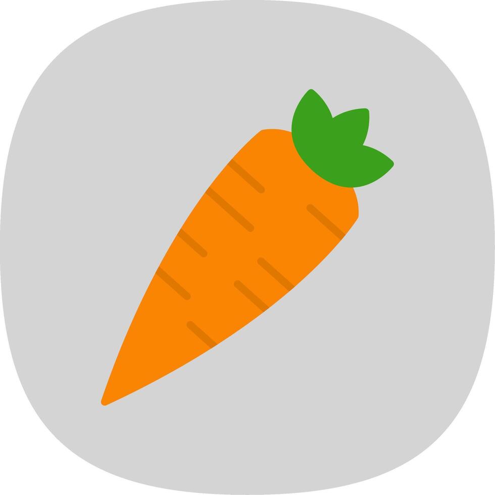 Zanahoria plano curva icono diseño vector