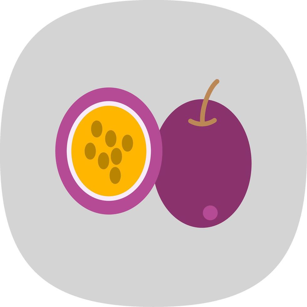 Passion Fruit Flat Curve Icon Design vector