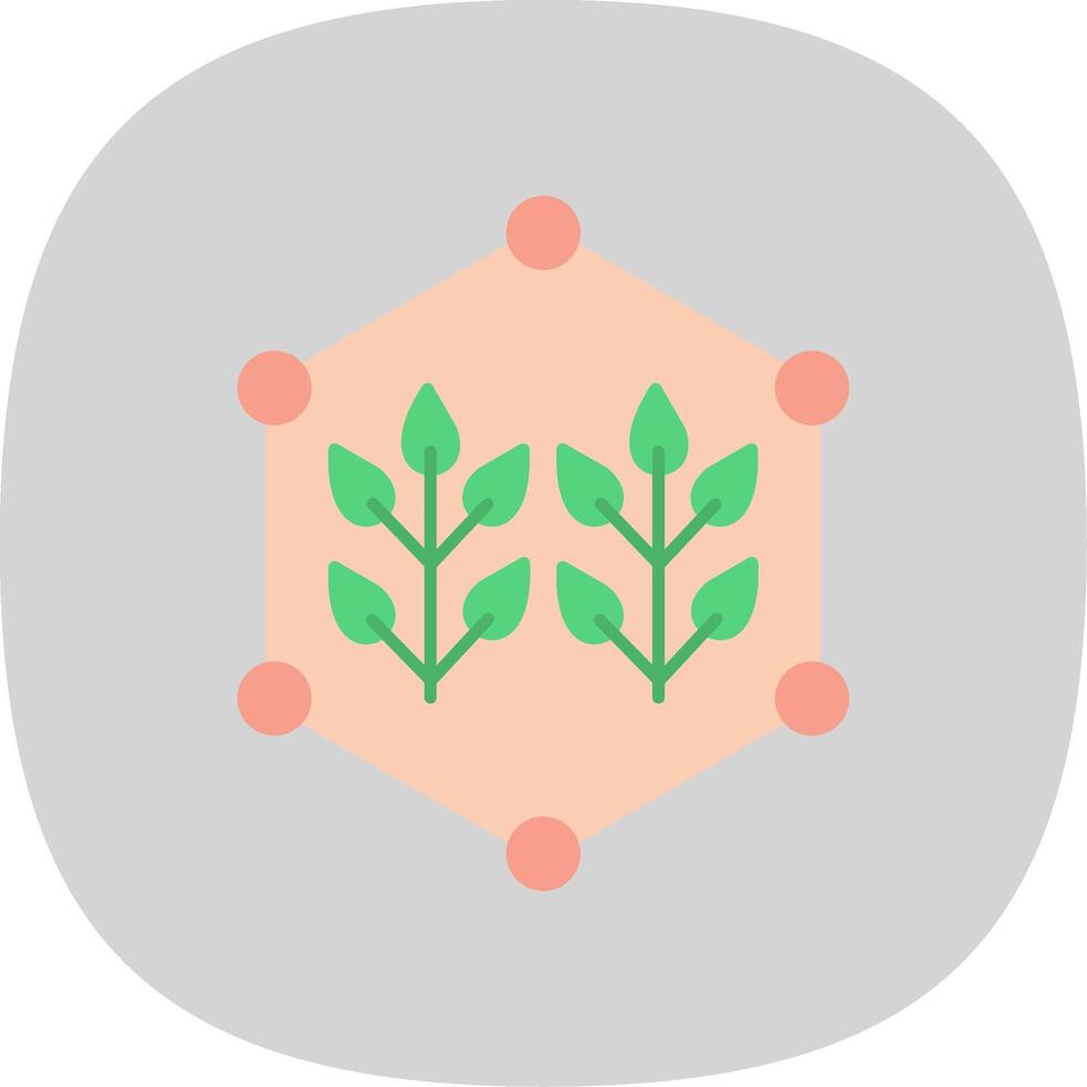 Connected Farming Flat Curve Icon Design vector