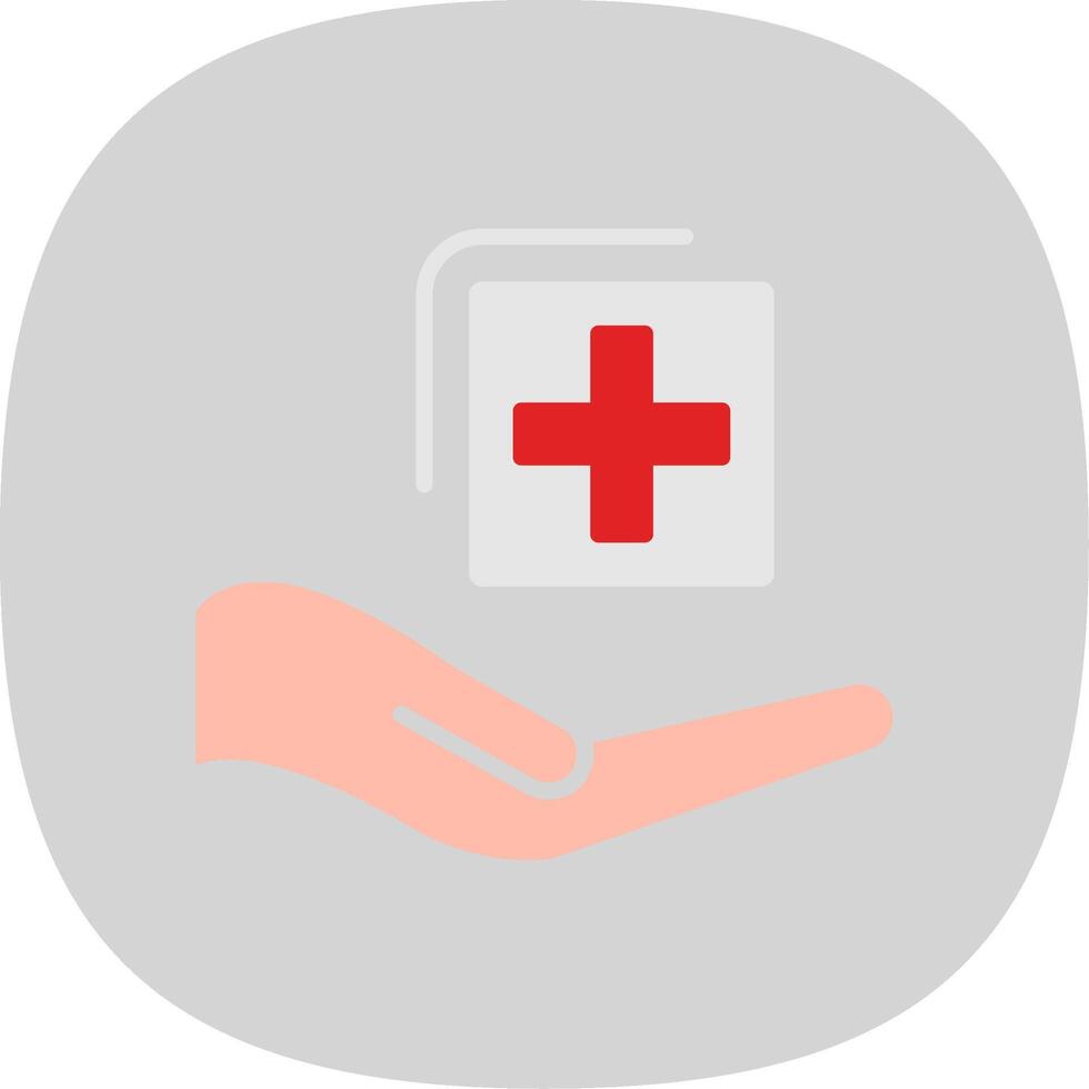 Medical Suppot Flat Curve Icon Design vector