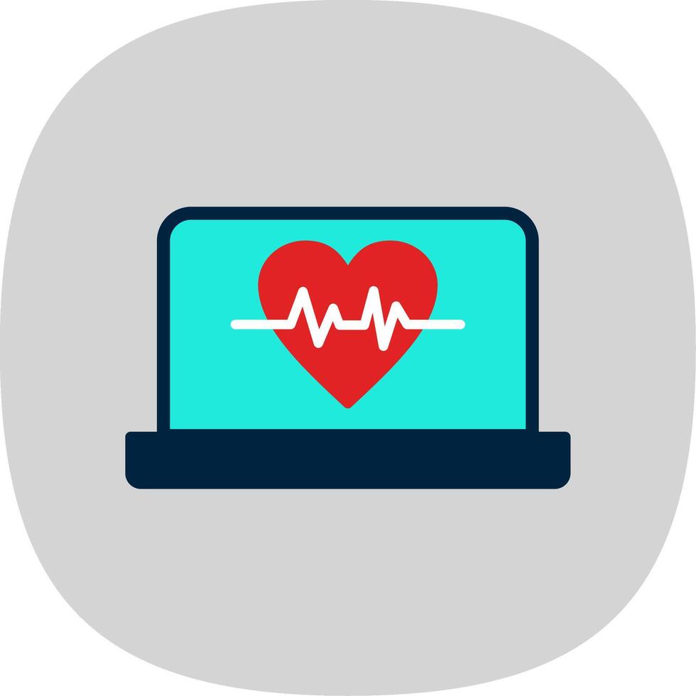 Electrocardiography Flat Curve Icon Design vector