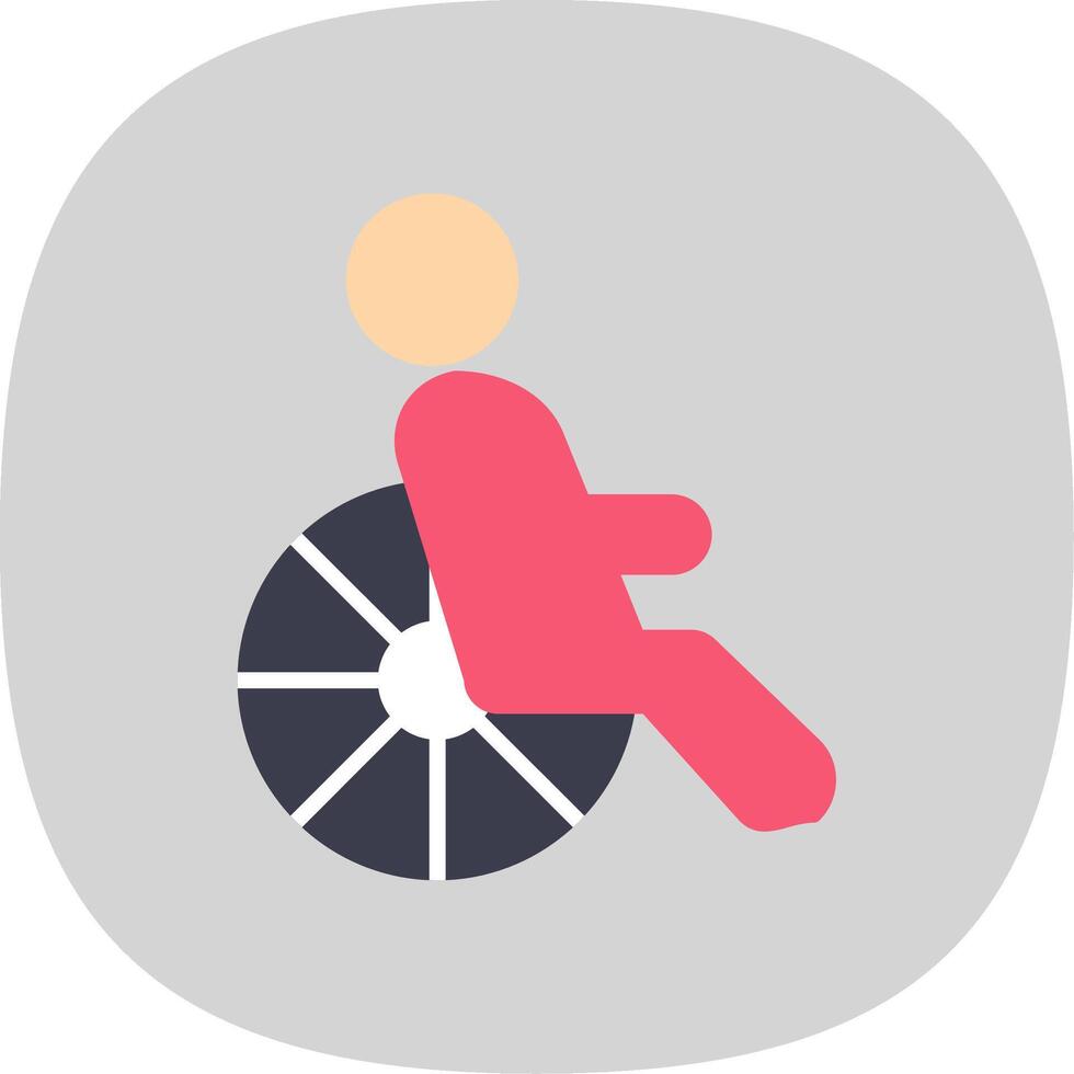 Disability Flat Curve Icon Design vector