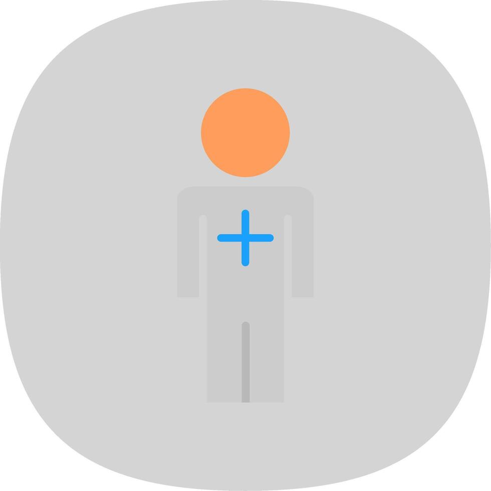 Male Patient Flat Curve Icon Design vector