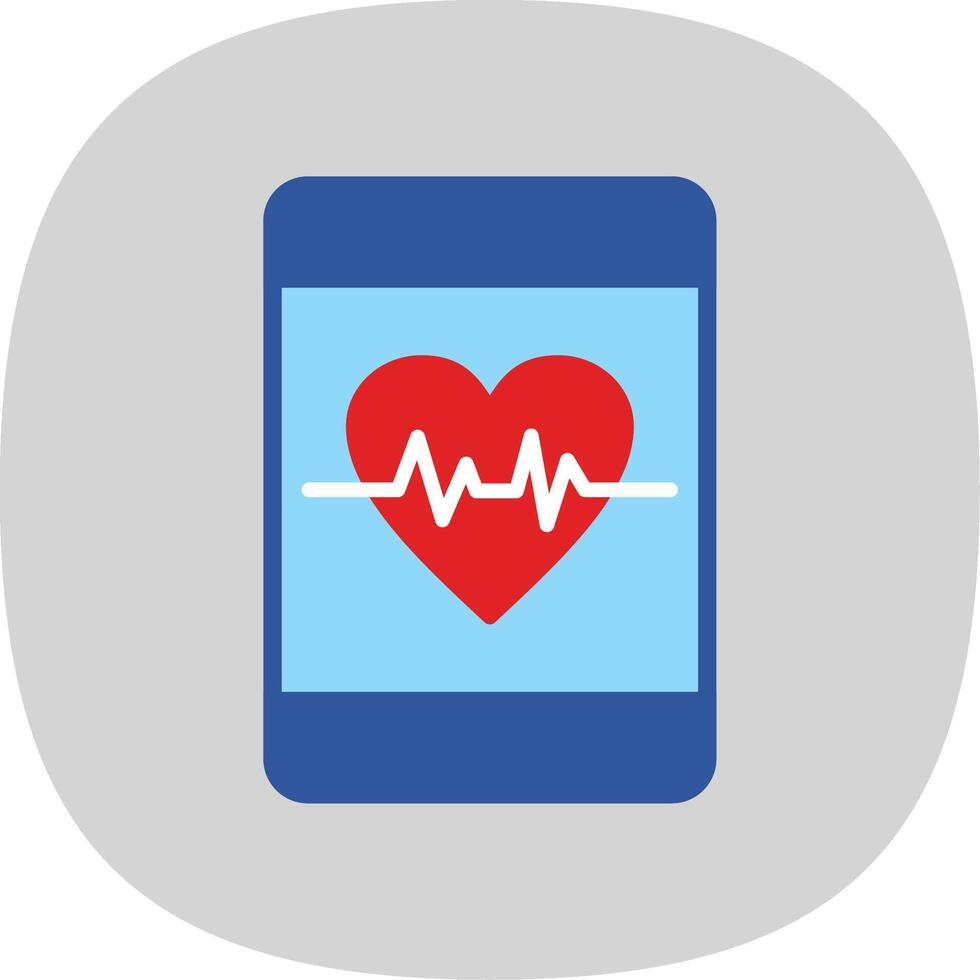 Heart Care Flat Curve Icon Design vector