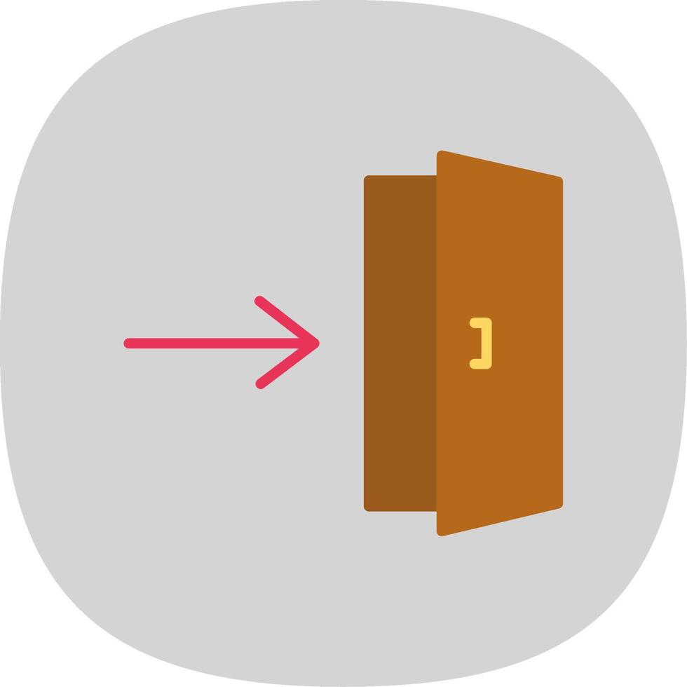 Entrance Flat Curve Icon Design vector
