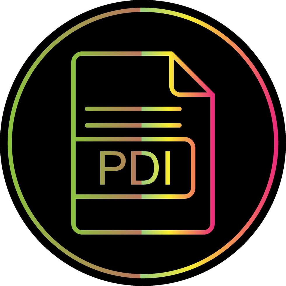 PDI File Format Line Gradient Due Color Icon Design vector
