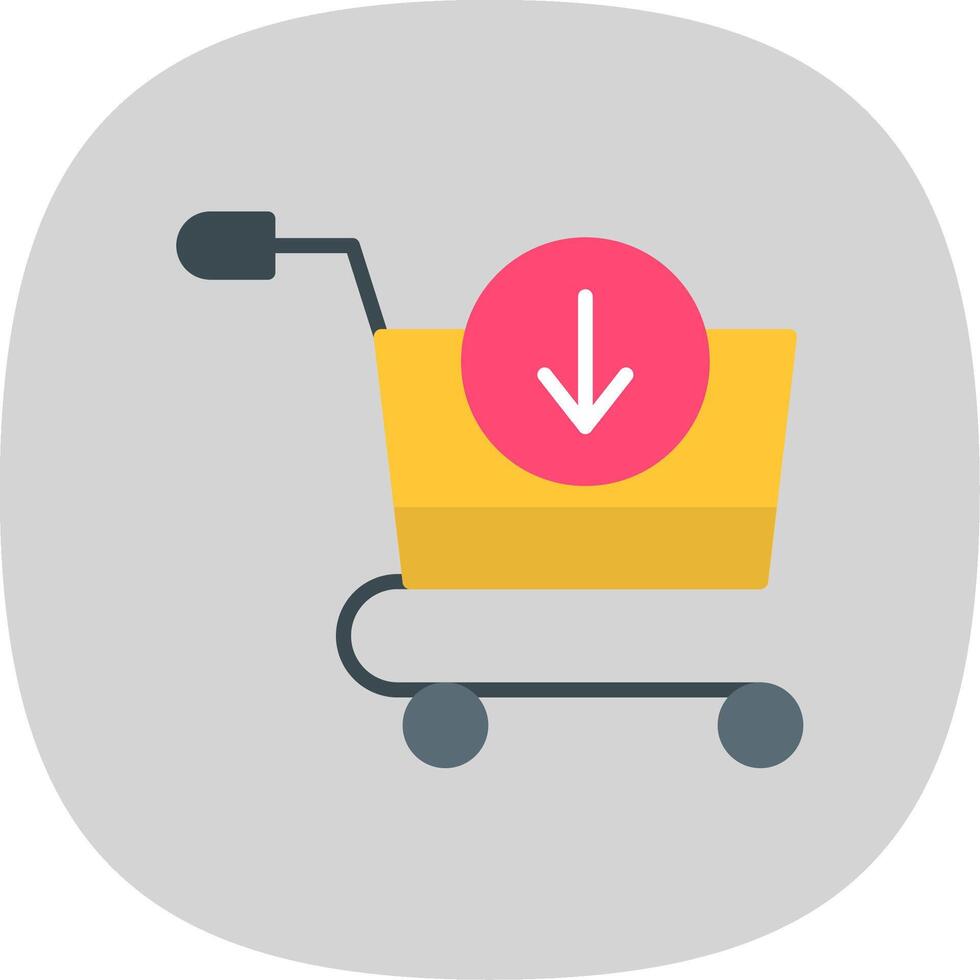 Add To Cart Flat Curve Icon Design vector