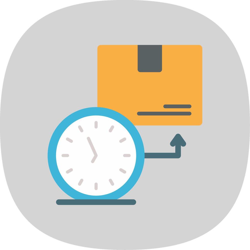 On Time Deliveries Flat Curve Icon Design vector