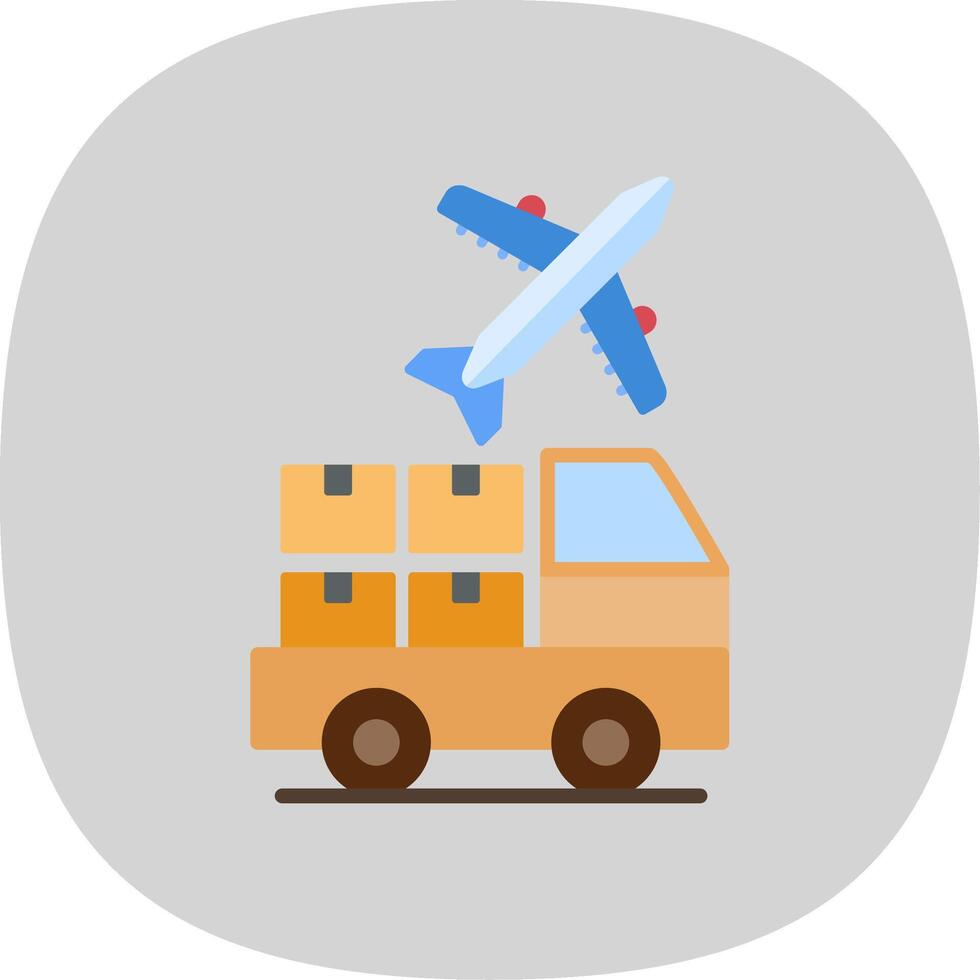 Logistic Service Provider Flat Curve Icon Design vector