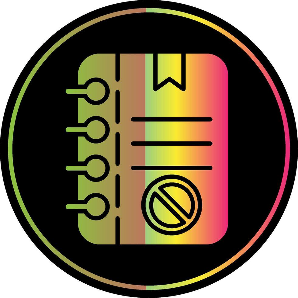 Notes Glyph Due Color Icon Design vector