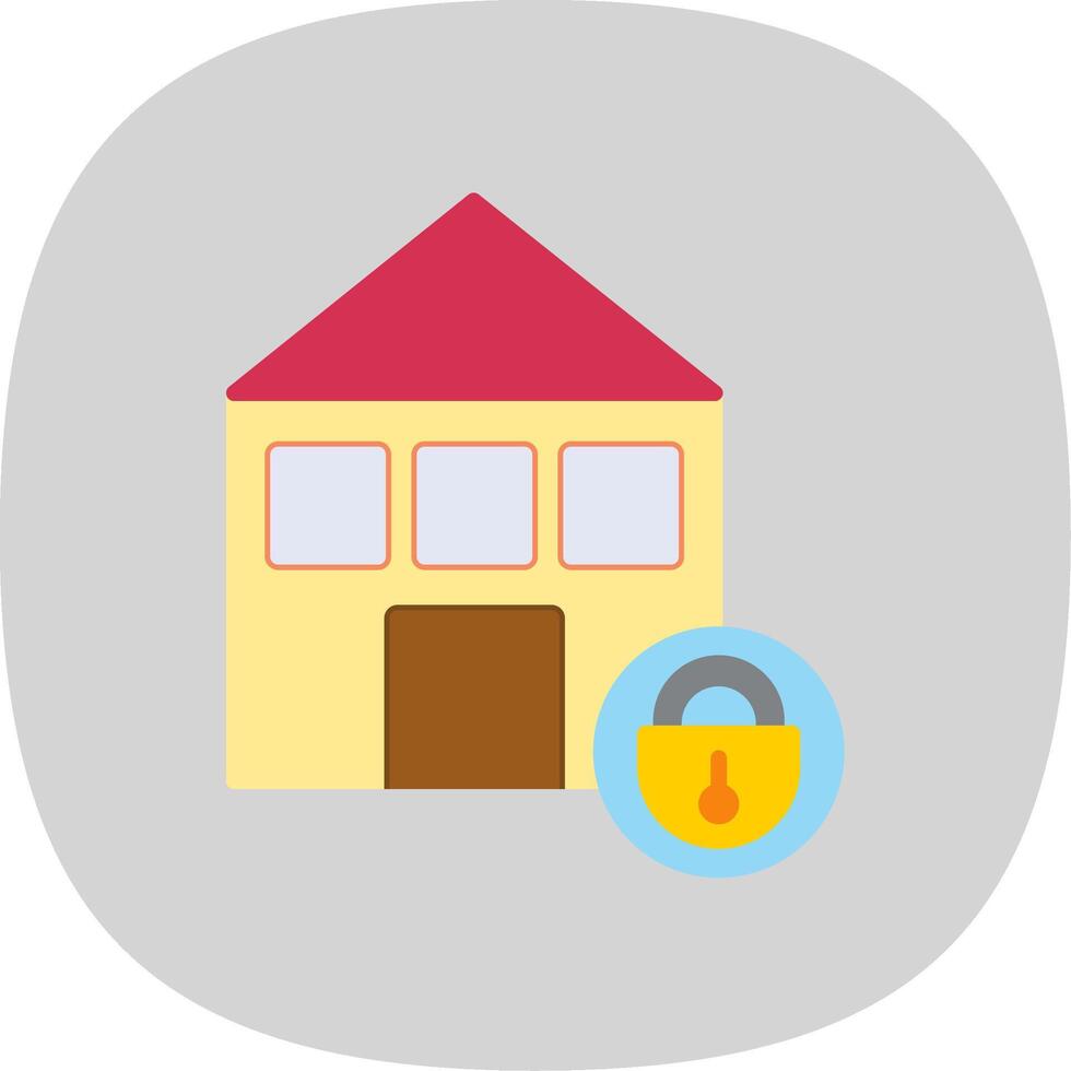 Home Security Flat Curve Icon Design vector