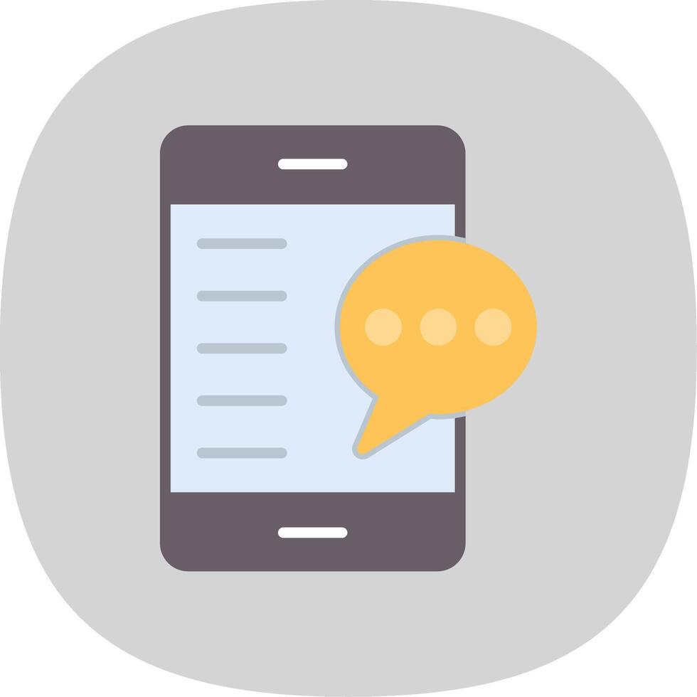 Mobile Application Flat Curve Icon Design vector