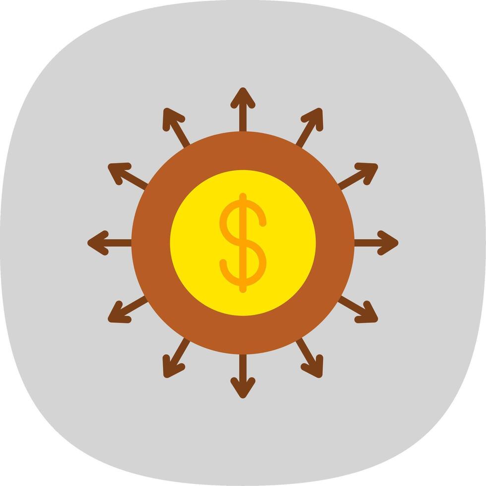 Budget Spending Flat Curve Icon Design vector