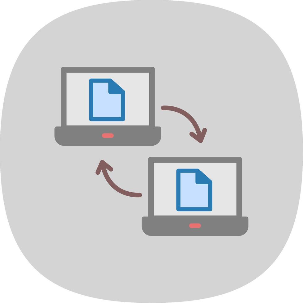 Data Sharing Flat Curve Icon Design vector