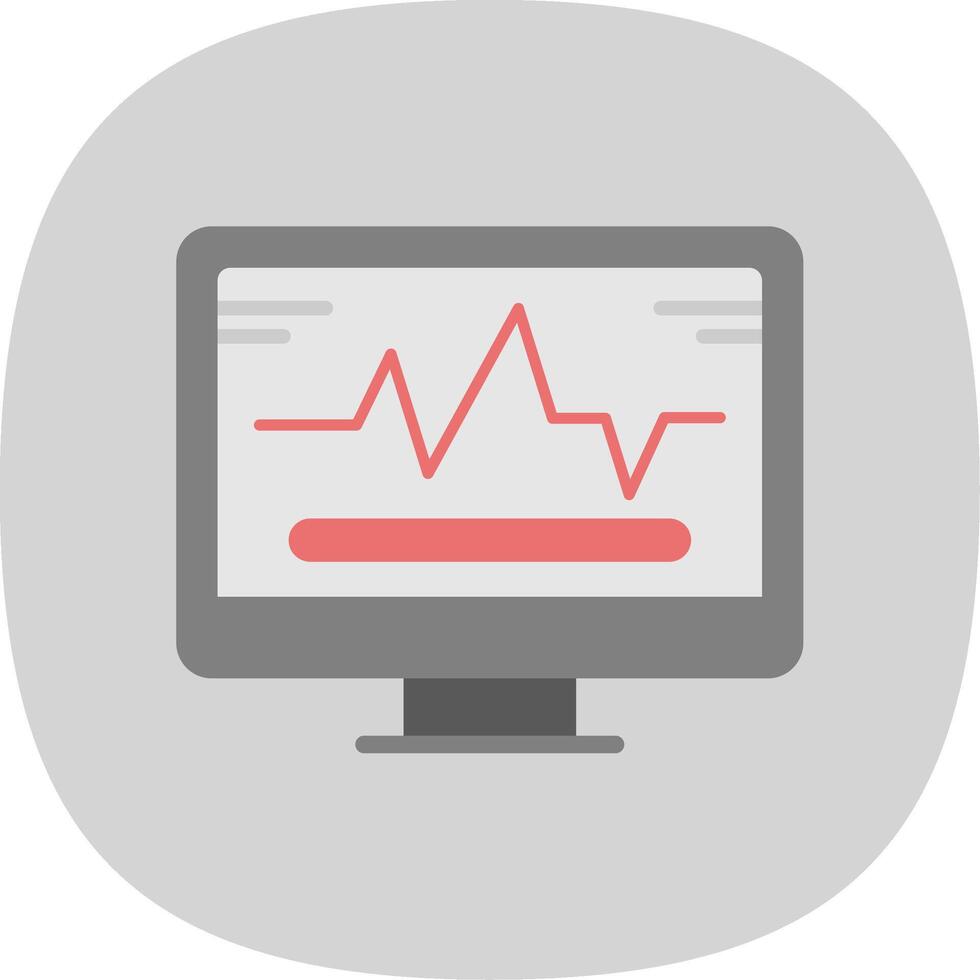 System Monitoring Flat Curve Icon Design vector