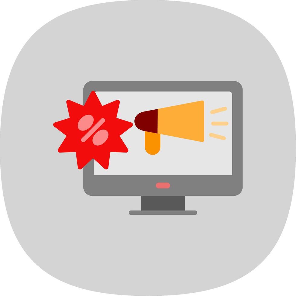 Promotion Flat Curve Icon Design vector