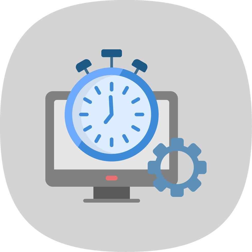 Fast Processing Flat Curve Icon Design vector