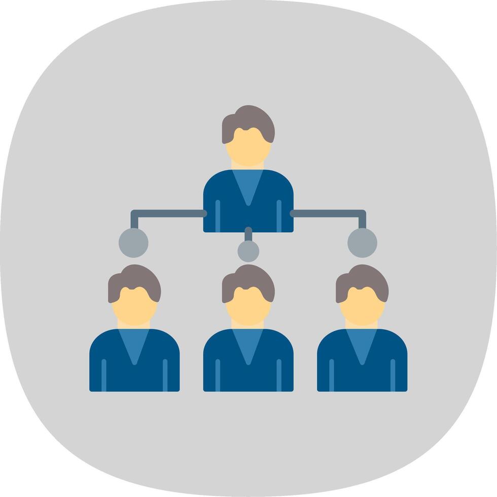 Company Structure Flat Curve Icon Design vector