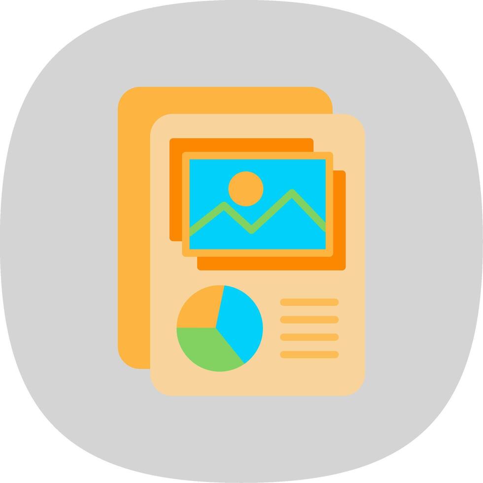 Unstructured Data Flat Curve Icon Design vector