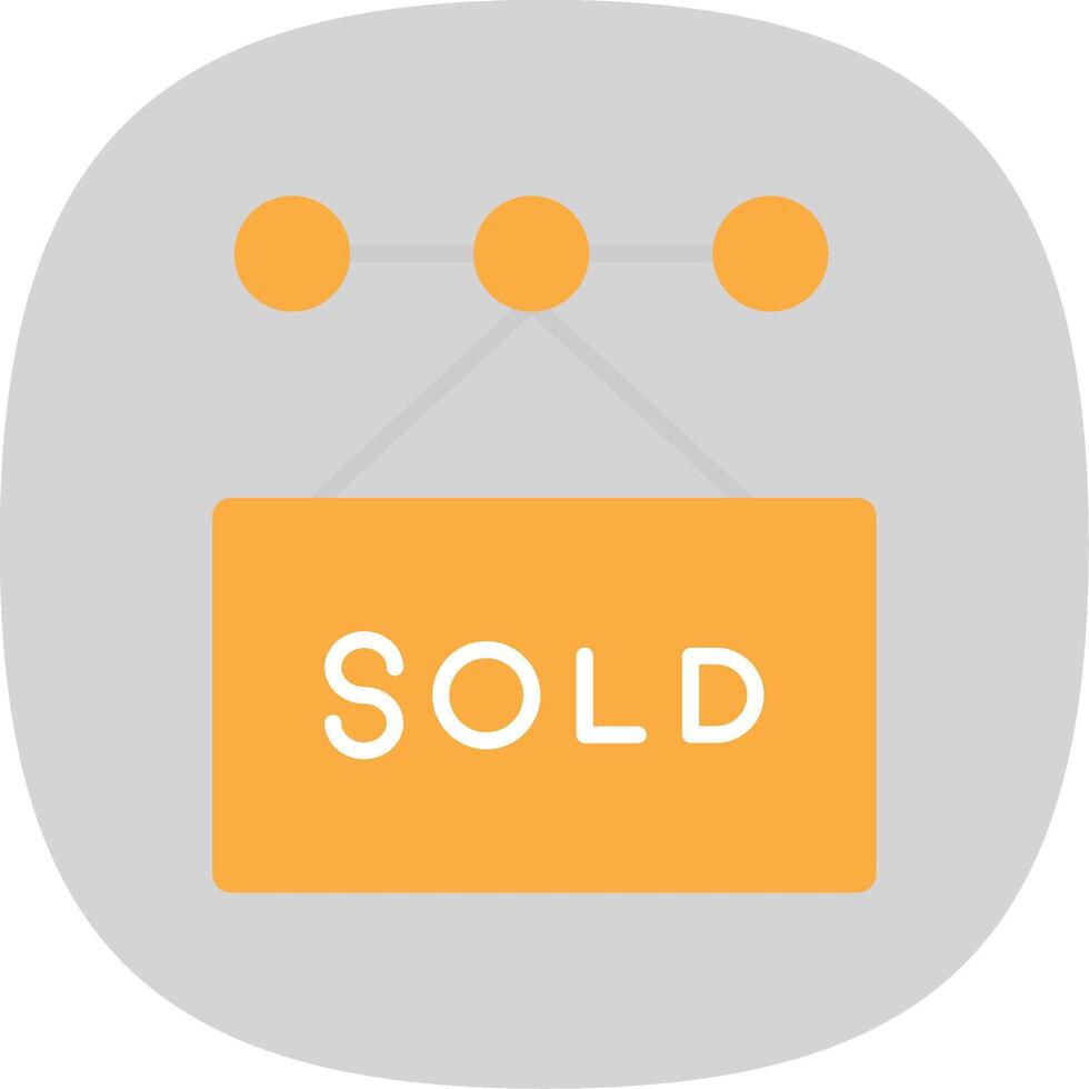Sold Flat Curve Icon Design vector