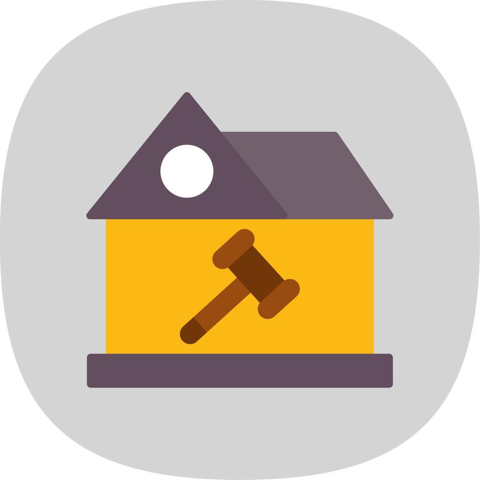 Home Bid Flat Curve Icon Design vector