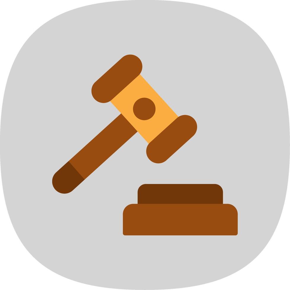 Auction Flat Curve Icon Design vector