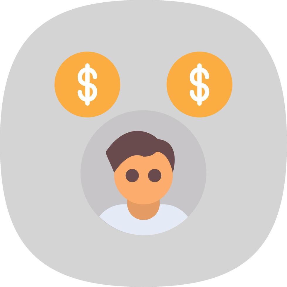 Commission Agent Flat Curve Icon Design vector