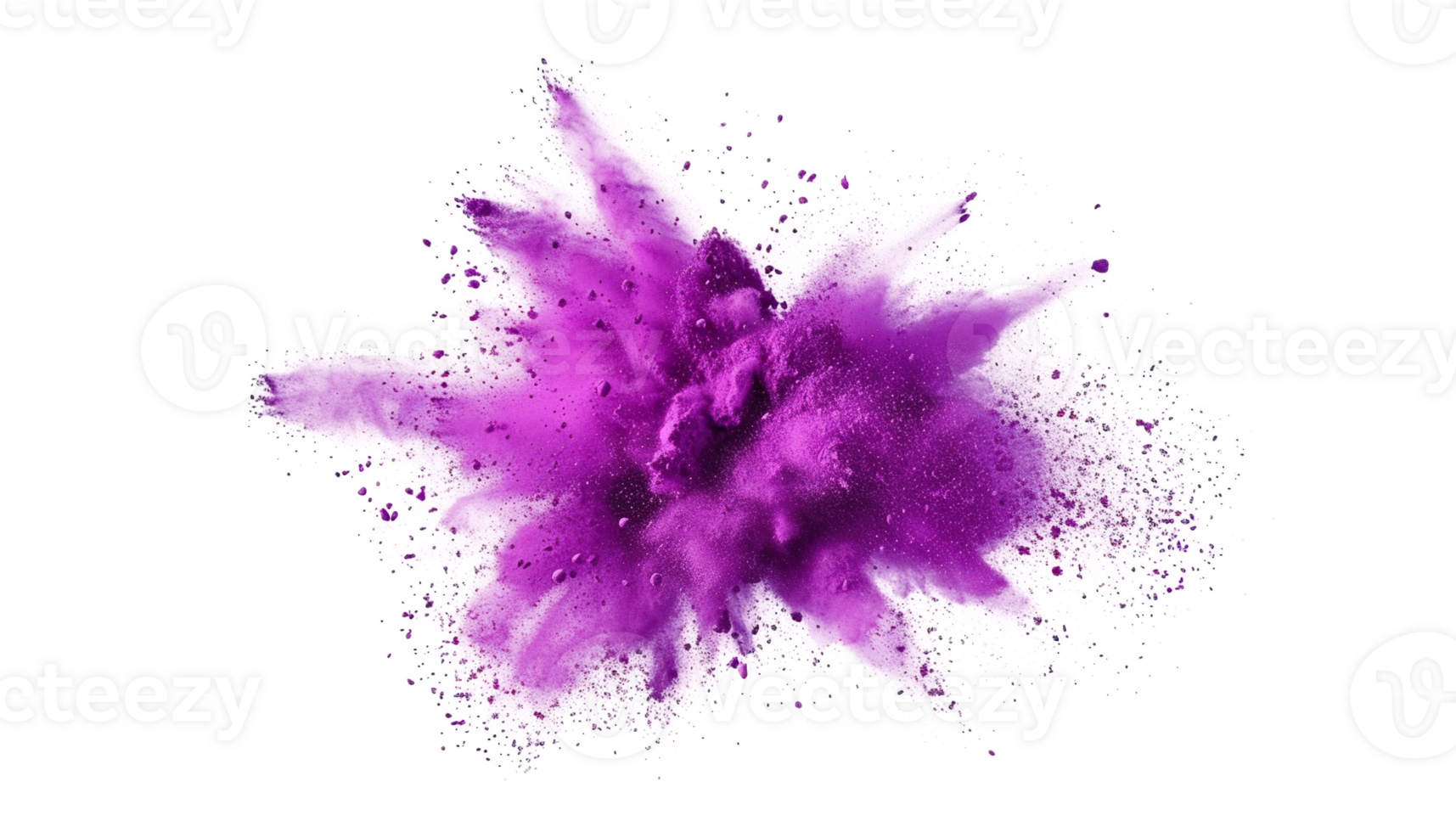 Purple violet lilac color powder dust explosion transparent background isolated graphic resource. Celebration, colorful festival, run or party element png