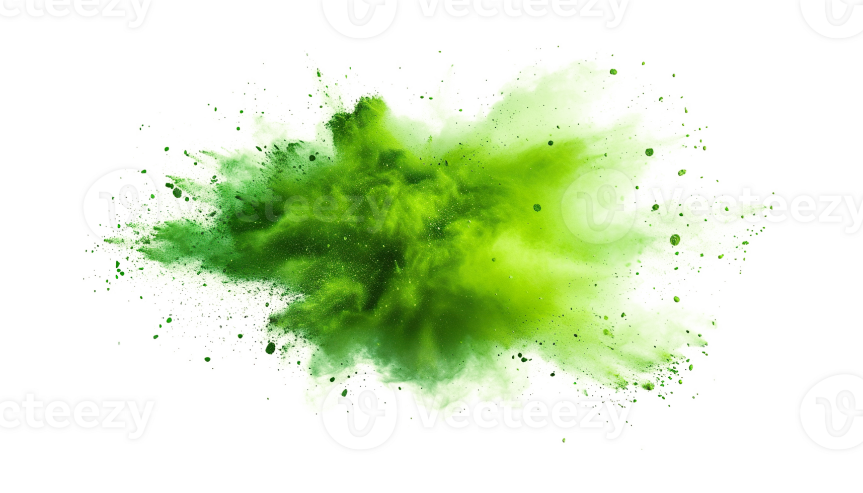Green lime emerald color powder dust explosion transparent background isolated graphic resource. Celebration, colorful festival, run or party element png