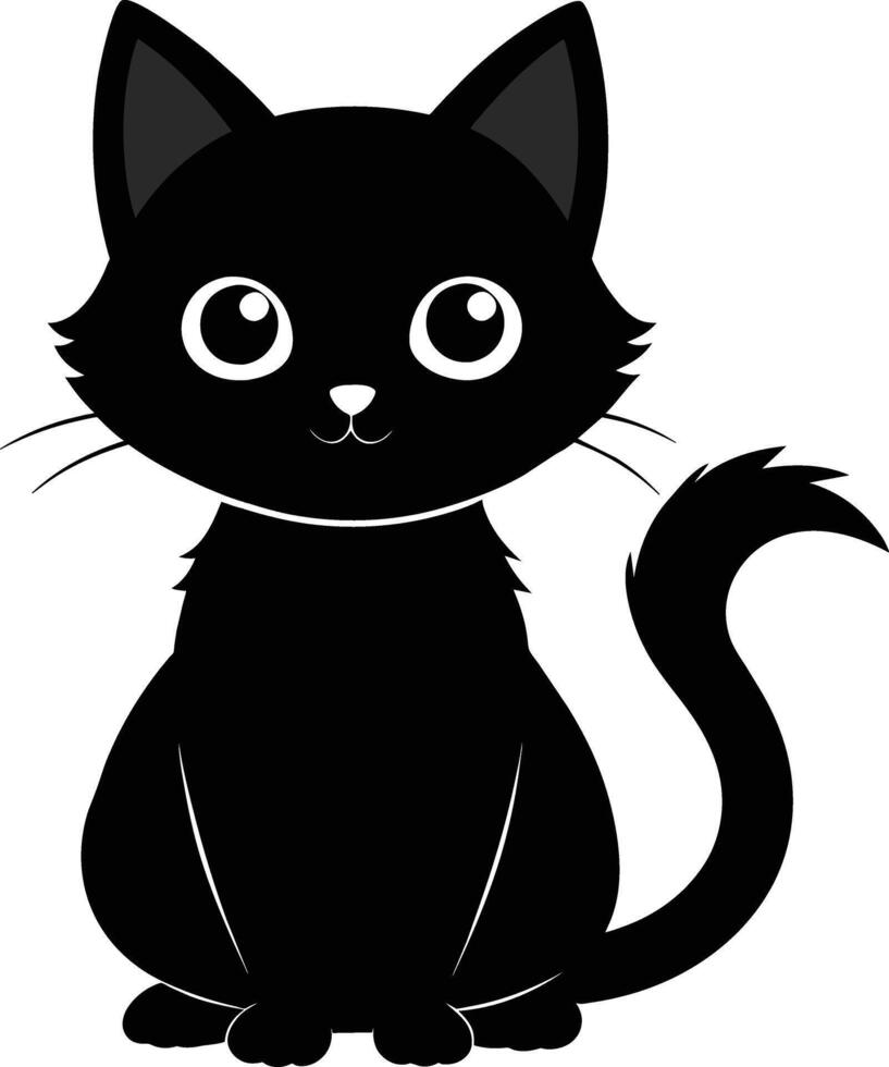 A graceful silhouette of a Cute Cat vector