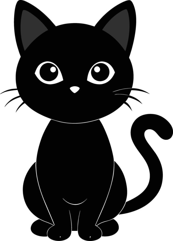 A graceful silhouette of a Cute Cat vector