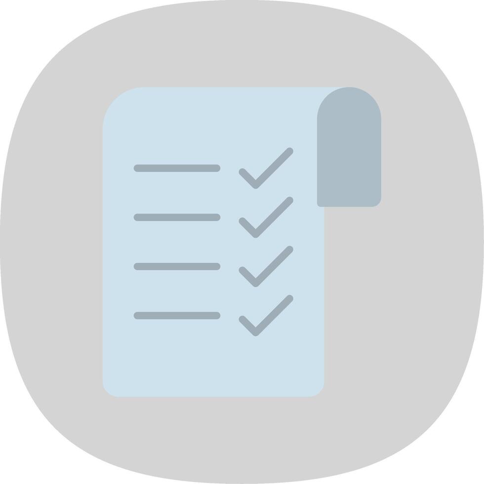 Checklist Flat Curve Icon Design vector