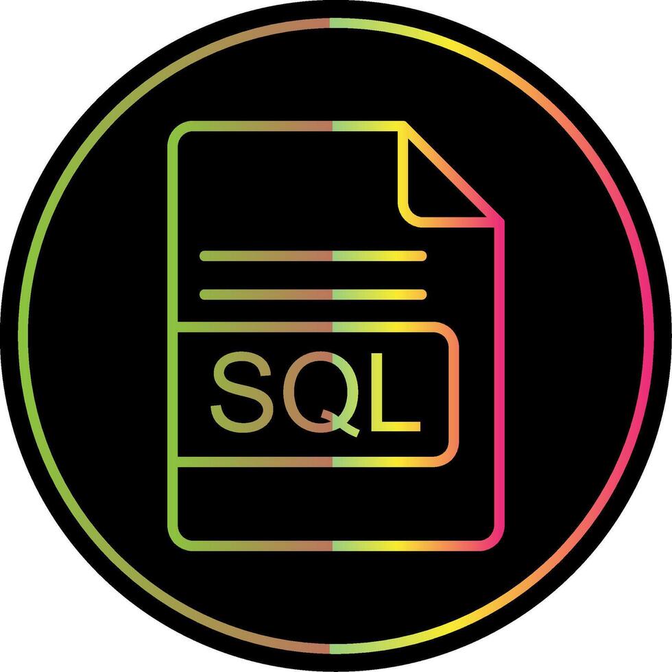 SQL File Format Line Gradient Due Color Icon Design vector