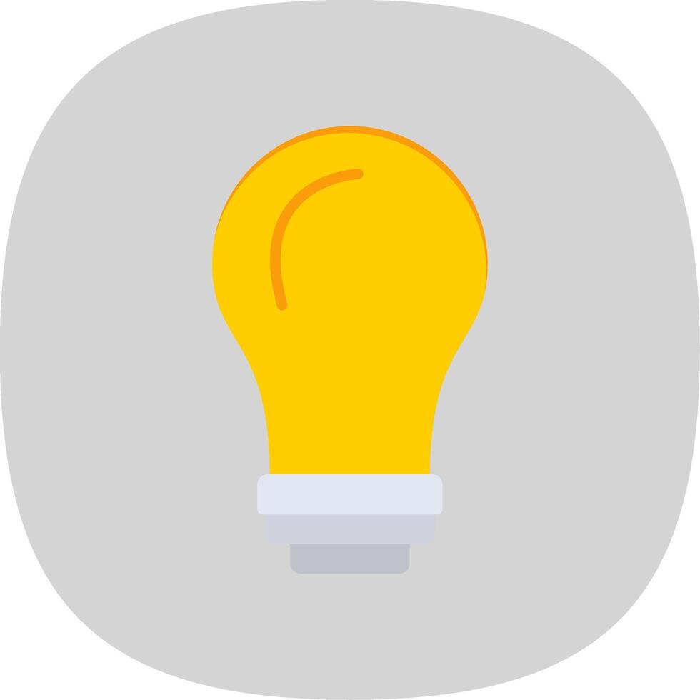 Light Bulb Flat Curve Icon Design vector