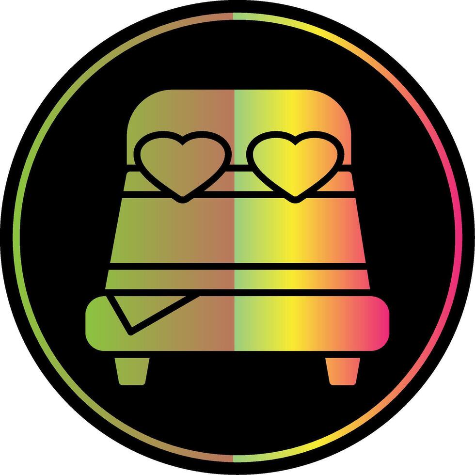 Double Bed Glyph Due Color Icon Design vector