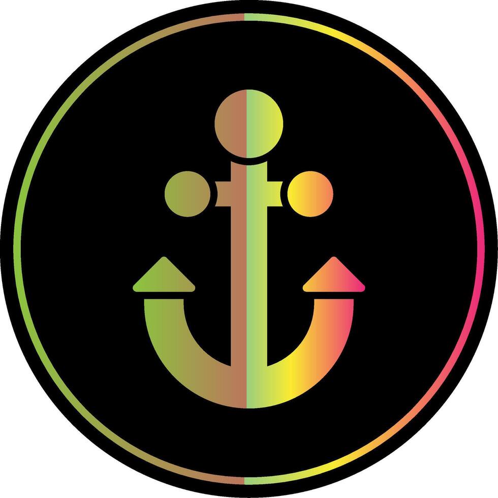 Anchor Glyph Due Color Icon Design vector