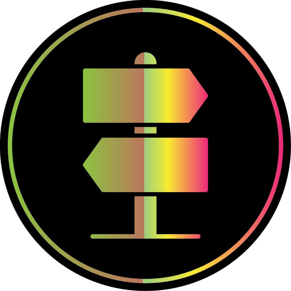 Road Sign Glyph Due Color Icon Design vector