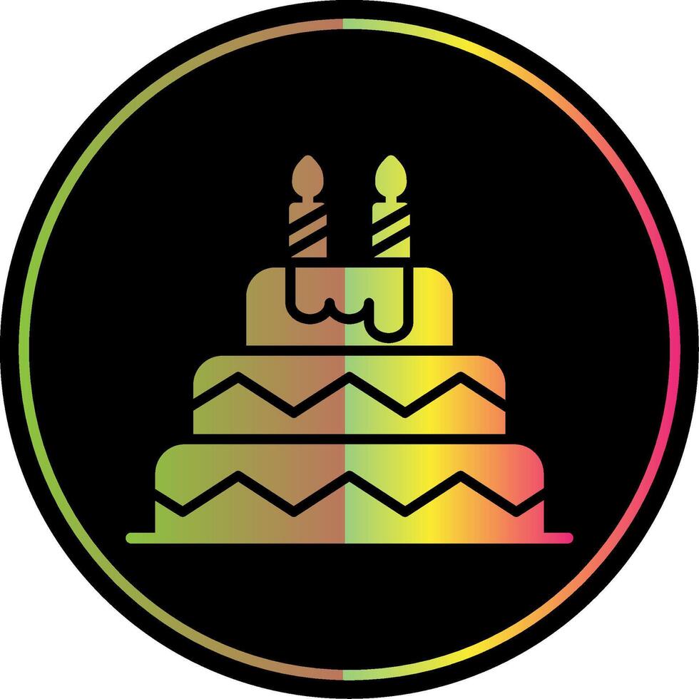 Birthday Cake Glyph Due Color Icon Design vector