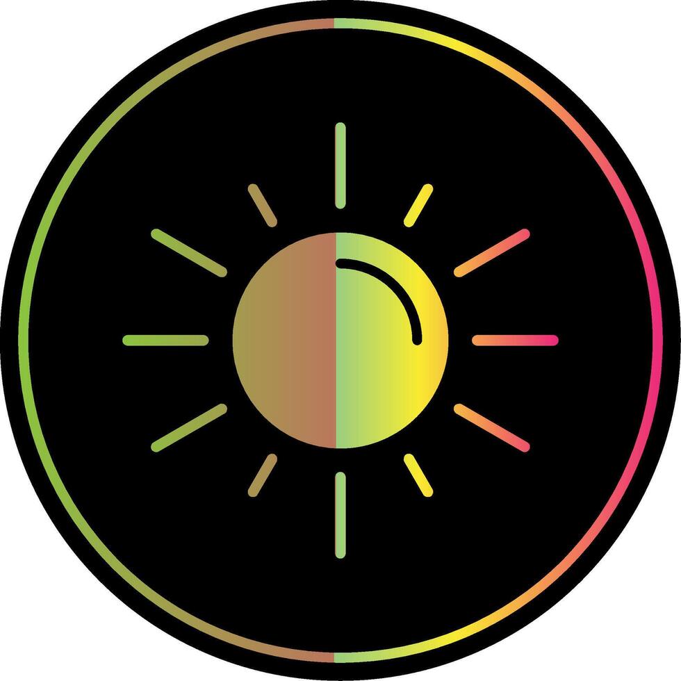 Sun Glyph Due Color Icon Design vector