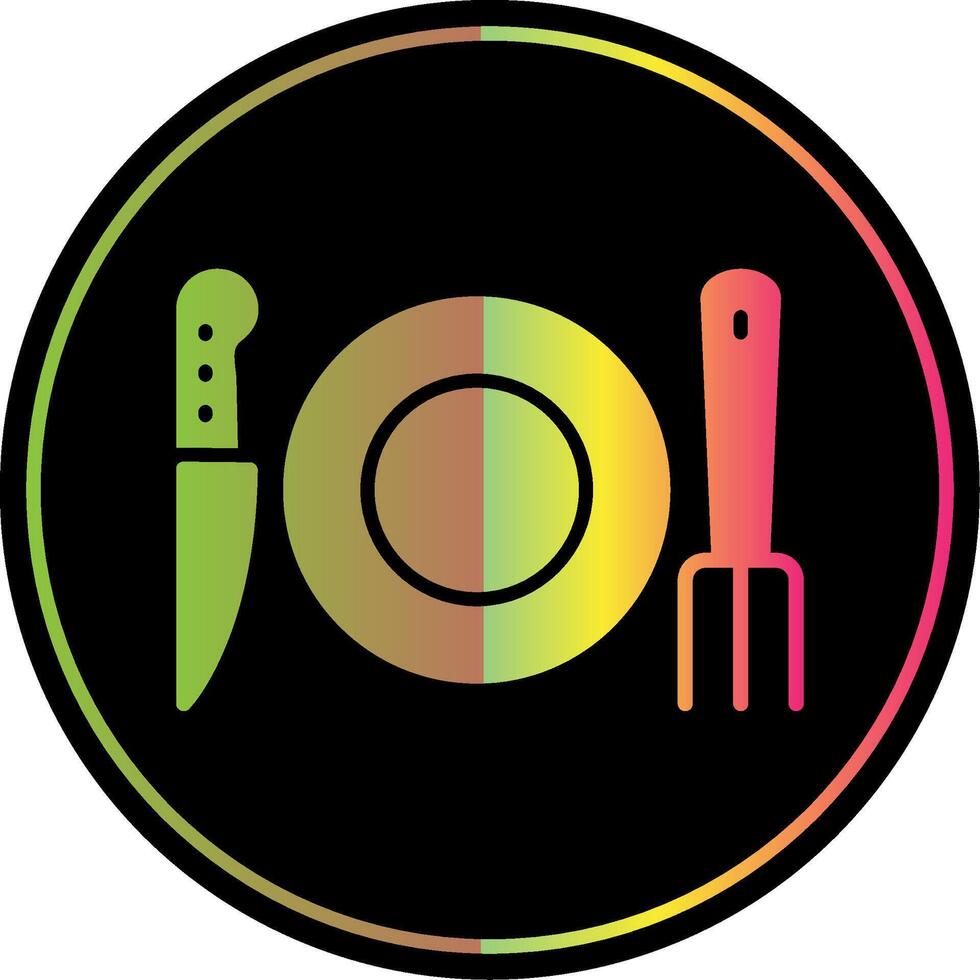 Fork Glyph Due Color Icon Design vector