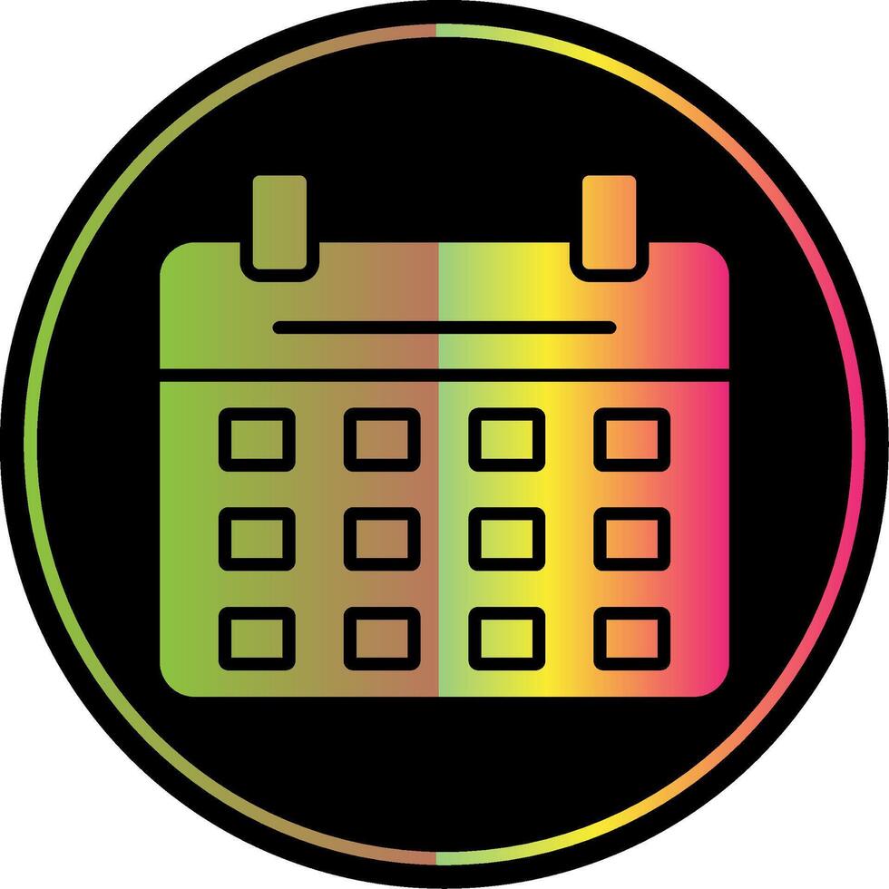 Calendar Glyph Due Color Icon Design vector