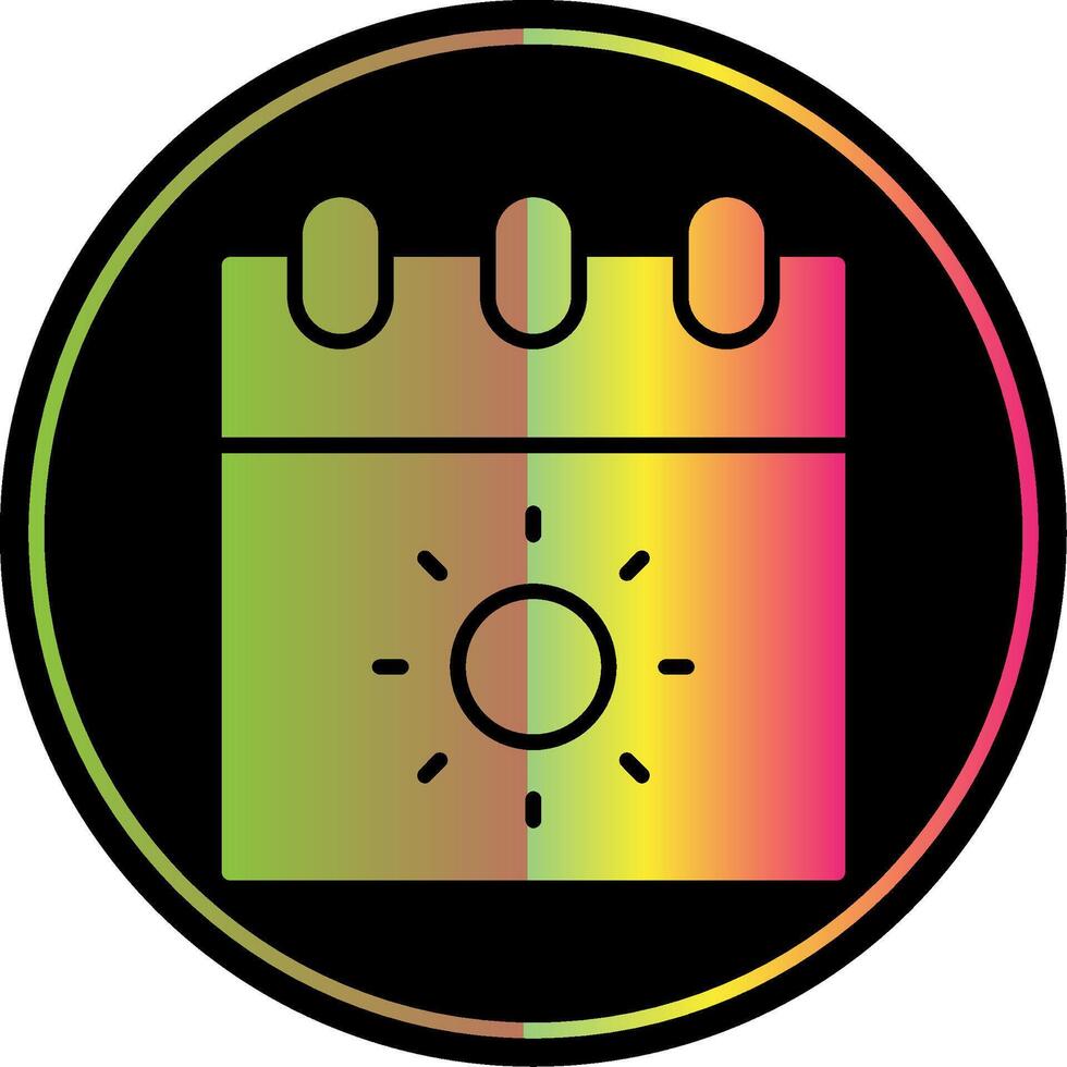 Calendar Glyph Due Color Icon Design vector