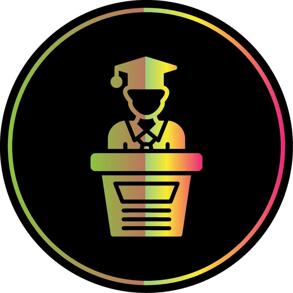Graduation Glyph Due Color Icon Design vector